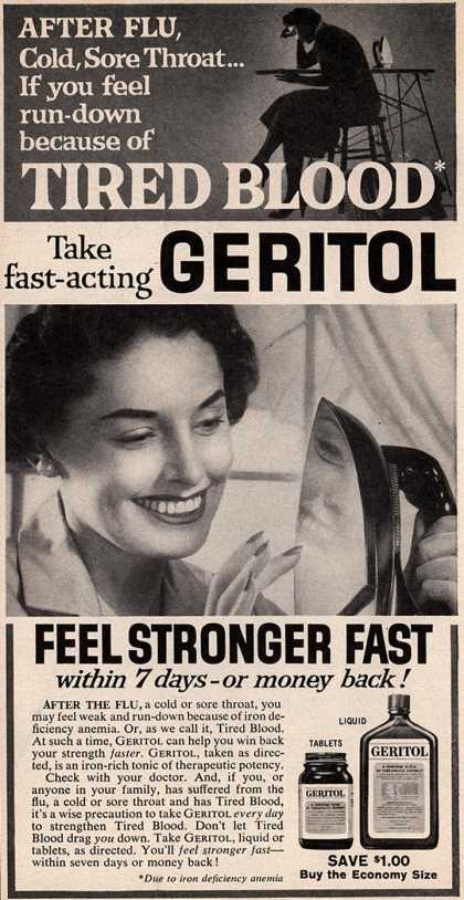 No Geritol for me. Also no ironing.