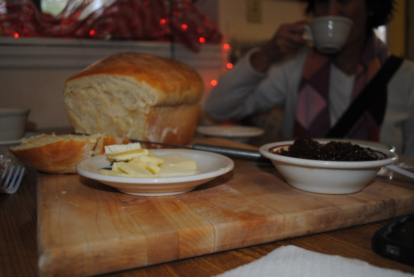It can be hard to remain civilized when someone sets down a loaf of steaming hot fresh bread in front of you.