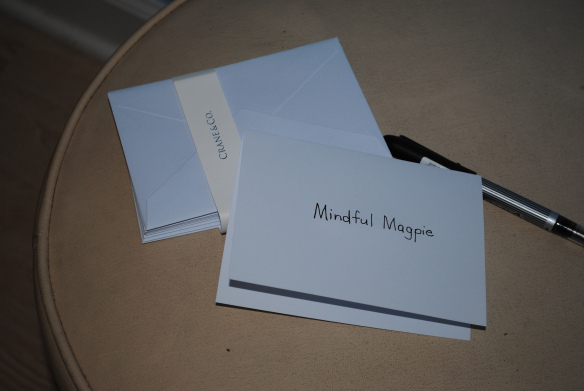 A lady always has stationery at the ready.