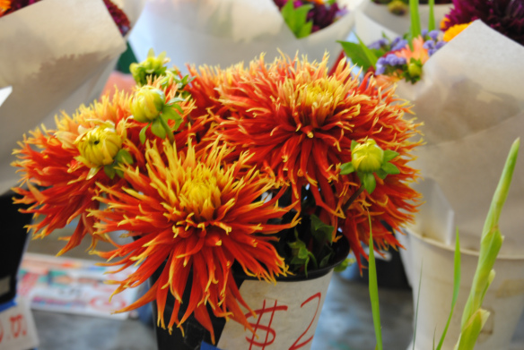 It wasn't too hot to go walk down to the market and buy some fresh flowers.