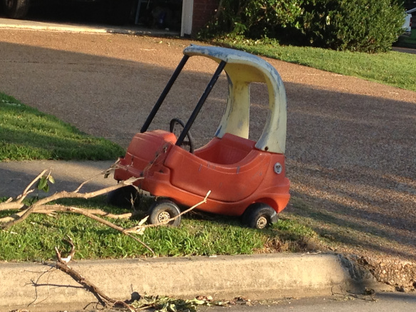 A sad road accident. I do hope the driver was wearing his seat belt!