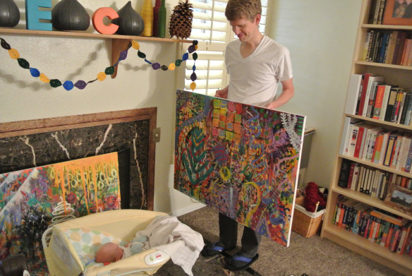Showing Micah Mommy's artwork.