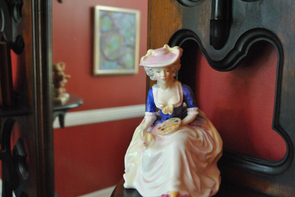 Here is a lady we were not allowed to touch. In the background is a painting that jus much more my style.